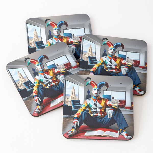 Item preview, The Harlequin Thinker – Neo-Cubism Portrait in Modern Interior designed and sold by artmanikin.