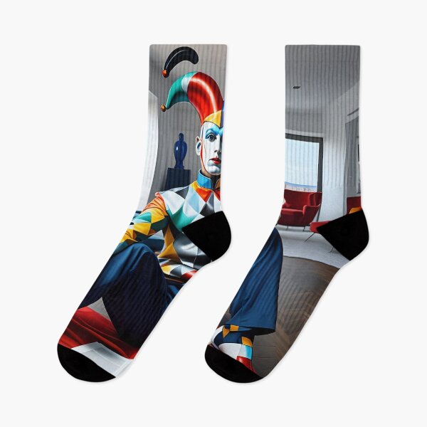 Item preview, The Harlequin Thinker – Neo-Cubism Portrait in Modern Interior designed and sold by artmanikin.