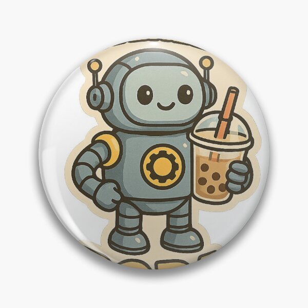 Item preview, “Robot Powered by Boba – Cute Bubble Tea Sticker” designed and sold by Bagherniam.