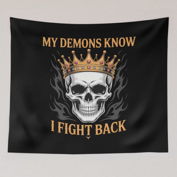 Item preview, My Demons Know I Fight Back PTSD Awareness Mental Health designed and sold by Sea4Adventures.