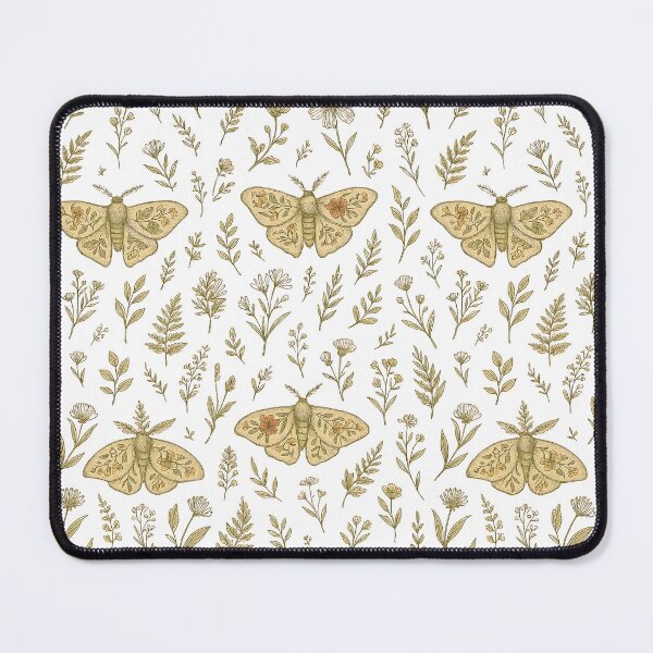 Item preview, Botanical Moth Pattern – Vintage Floral Insect Design on Black designed and sold by Zee's Whimsical Wonders.