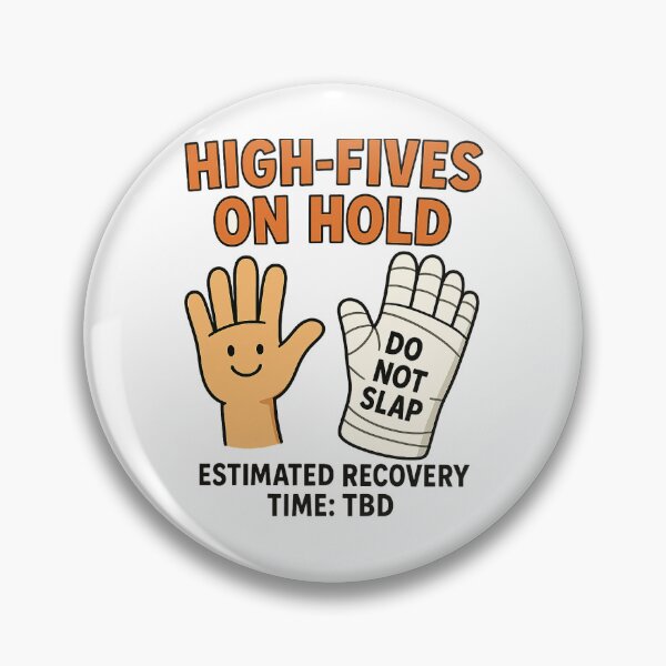 Item preview, Funny “High-Fives on Hold” T-Shirt – Humorous Cast Hand Design - Funny Broken Arm Cast Cartoon designed and sold by Slubor.