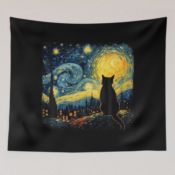 Item preview, Cat Starry Night Van Gogh Cat For Cat Lover Cat Mom Cat Dad designed and sold by SteveAllentc.