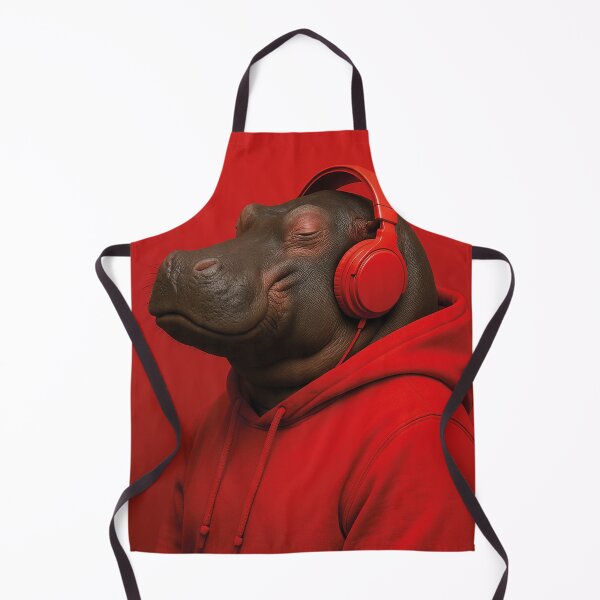 Item preview, funny hippo listening to music with headphones designed and sold by Mauswohn.