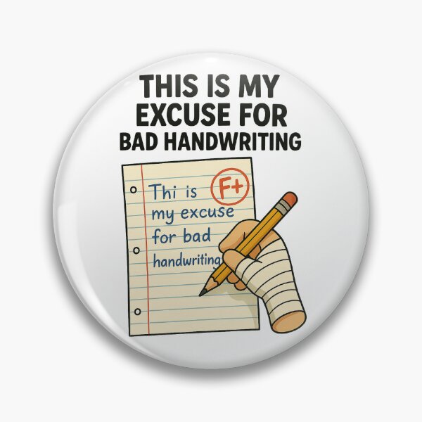 Item preview, Funny Excuse for Bad Handwriting – Cartoon Bandaged Hand & Notebook Design - Funny Broken Arm Cast Cartoon designed and sold by Slubor.
