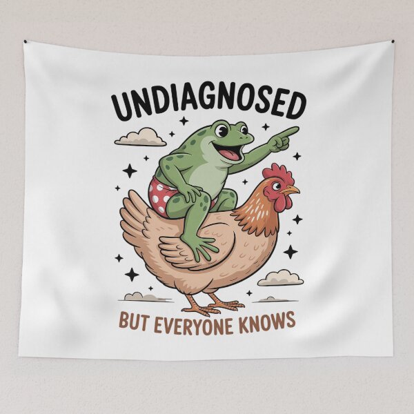 Item preview, Undiagnosed But Everyone Knows Frog Chicken Mental Health designed and sold by Sea4Adventures.