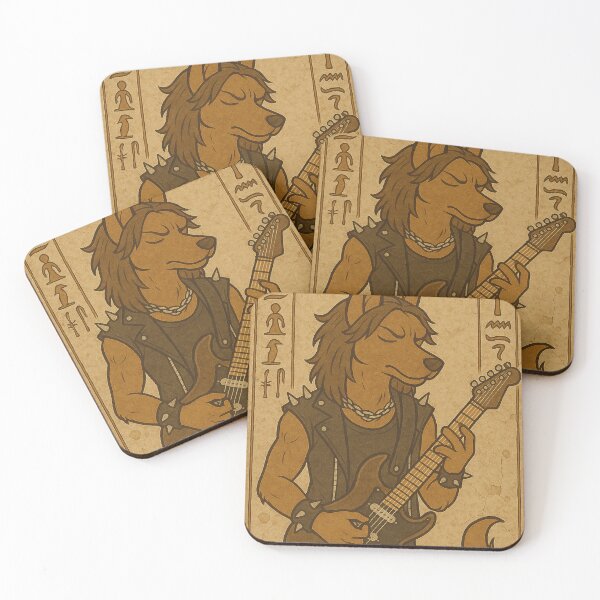 Item preview, Egyptian hieroglyphs, dog playing guitar designed and sold by Mauswohn.