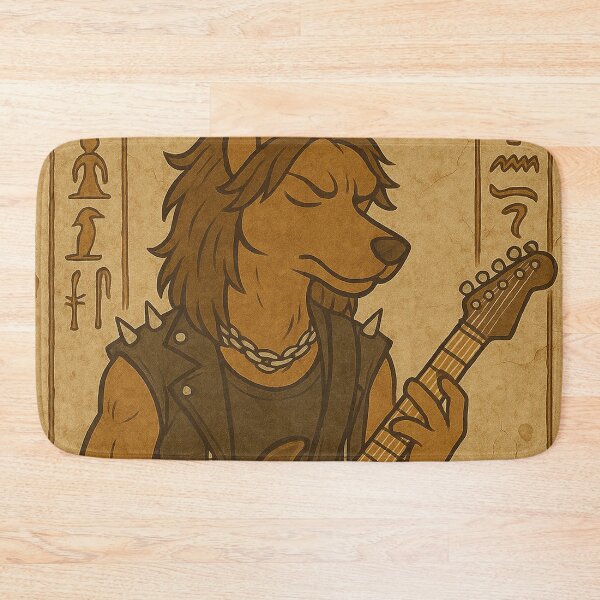Item preview, Egyptian hieroglyphs, dog playing guitar designed and sold by Mauswohn.