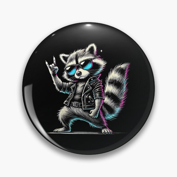 Item preview, Retro Raccoon Rock Music Funny Gift For Men Women Kids designed and sold by SteveAllentc.