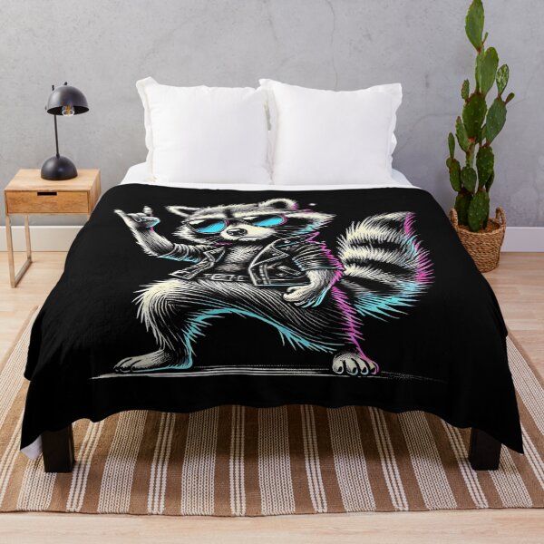 Item preview, Retro Raccoon Rock Music Funny Gift For Men Women Kids designed and sold by SteveAllentc.