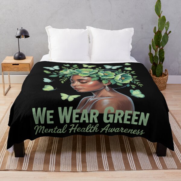 Item preview, We Wear Green Mental Health Awareness Floral designed and sold by Sea4Adventures.