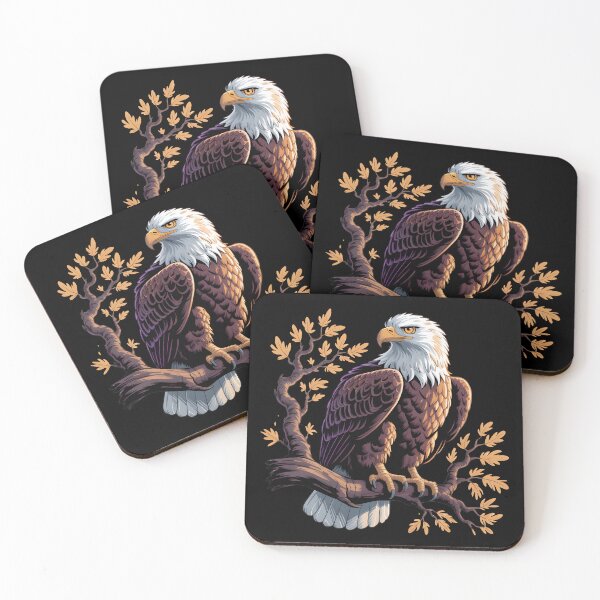 Item preview, Majestic Wild Eagle on Tree Branch – Fierce Forest Raptor Illustration designed and sold by ArtistanForge.