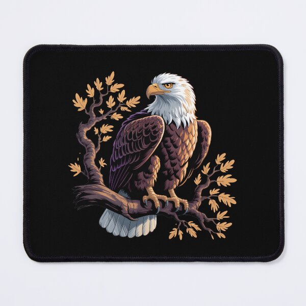 Item preview, Majestic Wild Eagle on Tree Branch – Fierce Forest Raptor Illustration designed and sold by ArtistanForge.