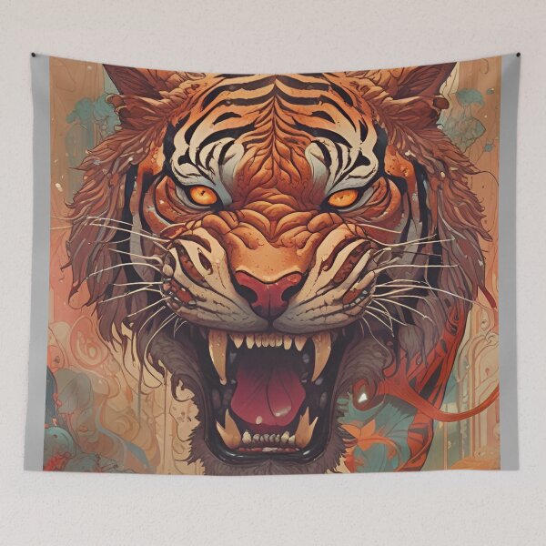 Item preview, Demon Tiger designed and sold by MatrixTattoo.