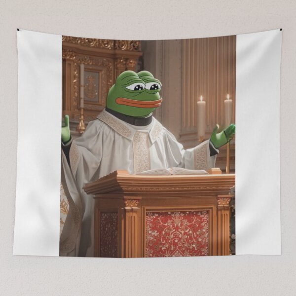 Aperçu de l'œuvre Holy Meme-istry : Pepe prêche l'Évangile créée et vendue par Print Fiction.