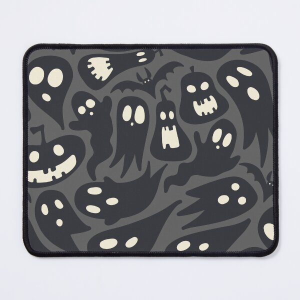 Item preview, spooky halloween ghosts and pumpkins - grey designed and sold by space-kitten.