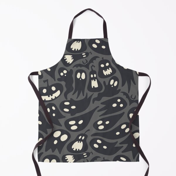 Item preview, spooky halloween ghosts and pumpkins - grey designed and sold by space-kitten.