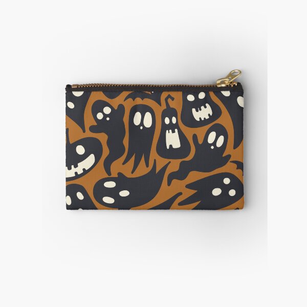 Item preview, spooky halloween ghosts and pumpkins - orange designed and sold by space-kitten.