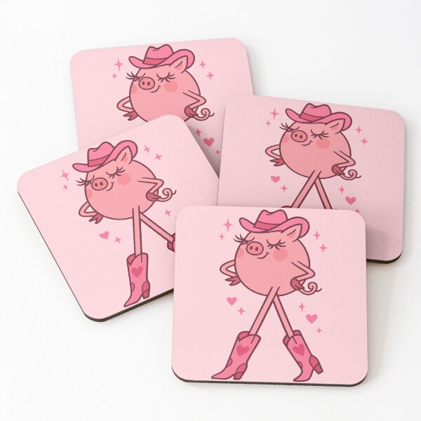 Item preview, Glam Pig Cowgirl with Pink Boots and Hat – Diva Farm Vibes designed and sold by Print-Zoo.
