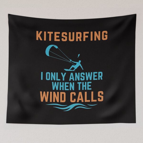 Item preview, KITESURFING I Only Answer When the Wind Calls  Funny Kiteboarding T-Shirt  Wingfoiling Extreme Sport Surf Ocean Waves  designed and sold by MojNetSerwis WWK.