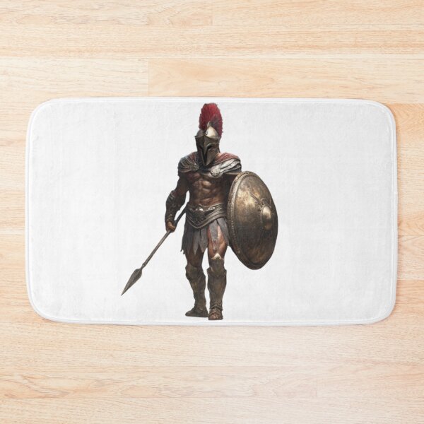 Item preview, Spartan Warrior in Ancient Armor – Greek Soldier with Shield and Spear designed and sold by AlexLineArt.