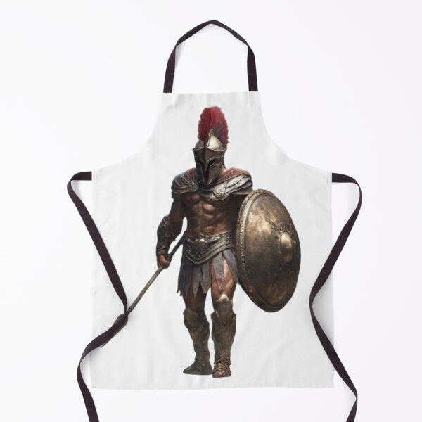 Item preview, Spartan Warrior in Ancient Armor – Greek Soldier with Shield and Spear designed and sold by AlexLineArt.