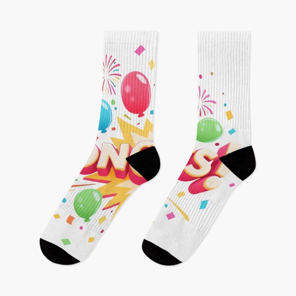 Item preview, Colorful Congrats Celebration with Balloons Fireworks Confetti and Bright Starburst Creating Fun Cheerful Festive Party Vibes designed and sold by Mimoshi ⭐⭐⭐⭐⭐.