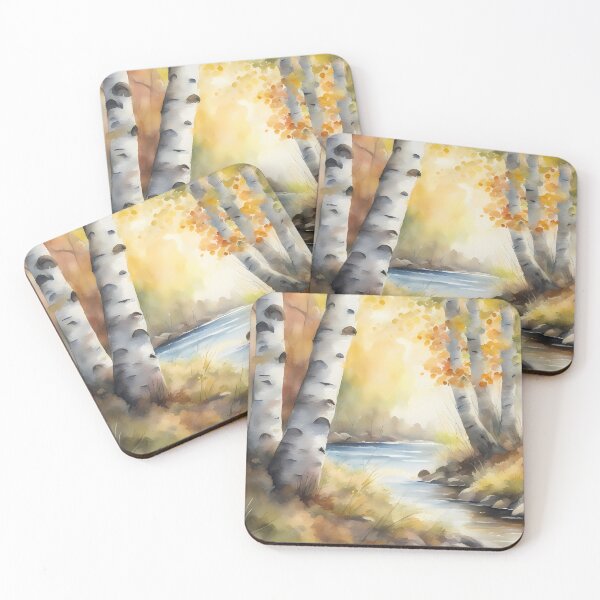 Item preview, Autumn Creek in Birch Forest designed and sold by CalmnessbyChoice.