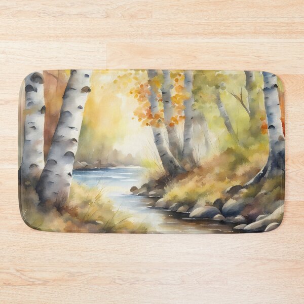 Item preview, Autumn Creek in Birch Forest designed and sold by CalmnessbyChoice.
