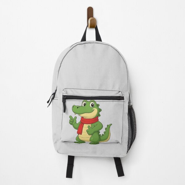 Item preview, Cute Green Crocodile with Red Scarf Cartoon Illustration designed and sold by E-SarnEdge.