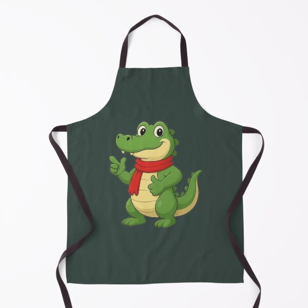 Item preview, Cute Green Crocodile with Red Scarf Cartoon Illustration designed and sold by E-SarnEdge.