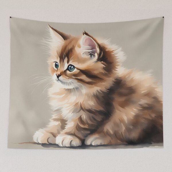 Item preview, Cute Brown Fluffy Kitten designed and sold by CalmnessbyChoice.