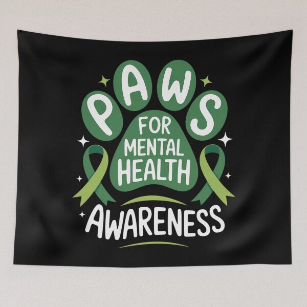 Item preview, Mental Health Awareness Month Dog PAUSE Paws Pun designed and sold by CookWorldLaughs.