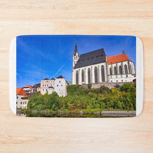 Item preview, St Vitus church in the historical city centre. View from Vltava River. Cesky Krumlov, Czech Republic. designed and sold by goceris.