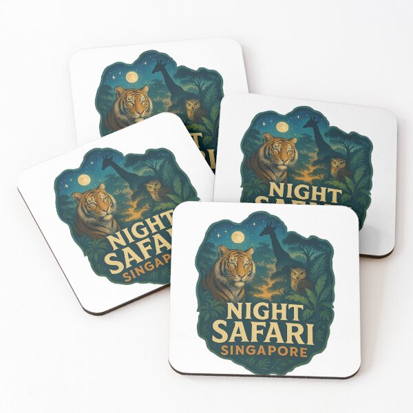Item preview, Night Safari Singapore – Moonlit Jungle with Tiger and Giraffe designed and sold by Aryabek.