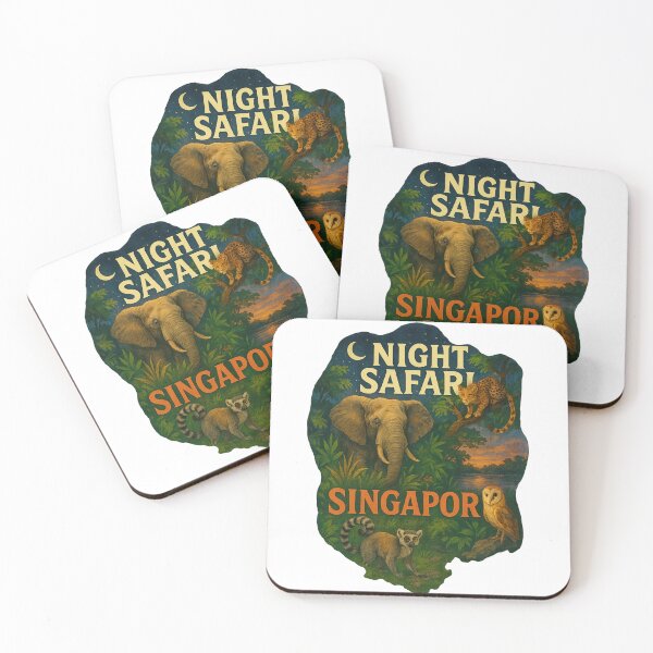 Artikelvorschau, Nachtsafari Singapur – Elefanten und Lemuren in der tropischen Dämmerung entworfen und verkauft von Aryabek.