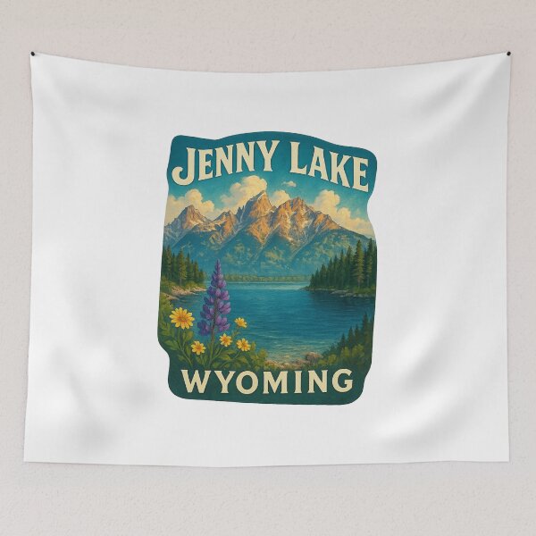 Item preview, Jenny Lake Wyoming – Grand Teton View with Wildflowers designed and sold by Aryabek.