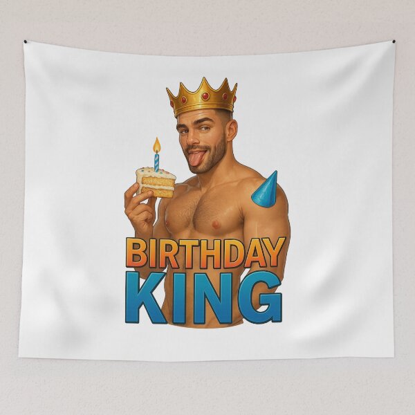 Item preview, Birthday King – Shirtless Gay Celebration with Crown designed and sold by Aryabek.