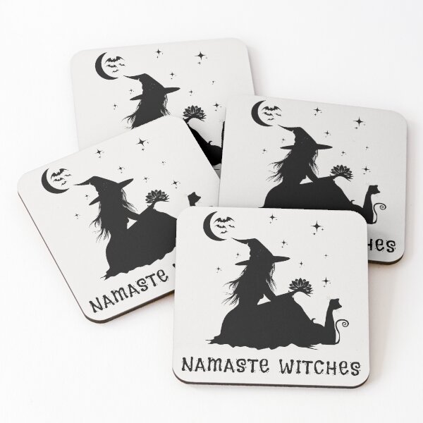 Item preview, Namaste Witches Whimsical Witch with Lotus Flower for Halloween designed and sold by VisualAwakeningArt.