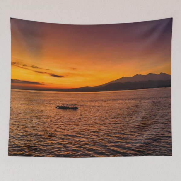 Item preview, Sunrise at Turtle Point, Gili Air with Lombok Mountains designed and sold by mattryanphoto.