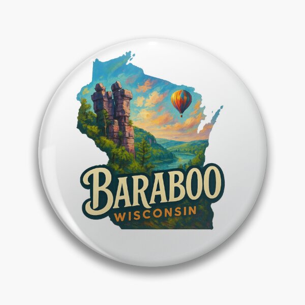 Item preview, Baraboo Wisconsin – Devil’s Lake View with Balanced Rock designed and sold by Aryabek.