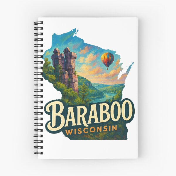 Item preview, Baraboo Wisconsin – Devil’s Lake View with Balanced Rock designed and sold by Aryabek.