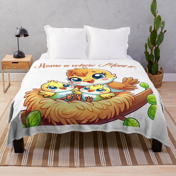 Item preview, Home is Where Mom Is – Cute Bird Family in Nest designed and sold by Beamiverse.