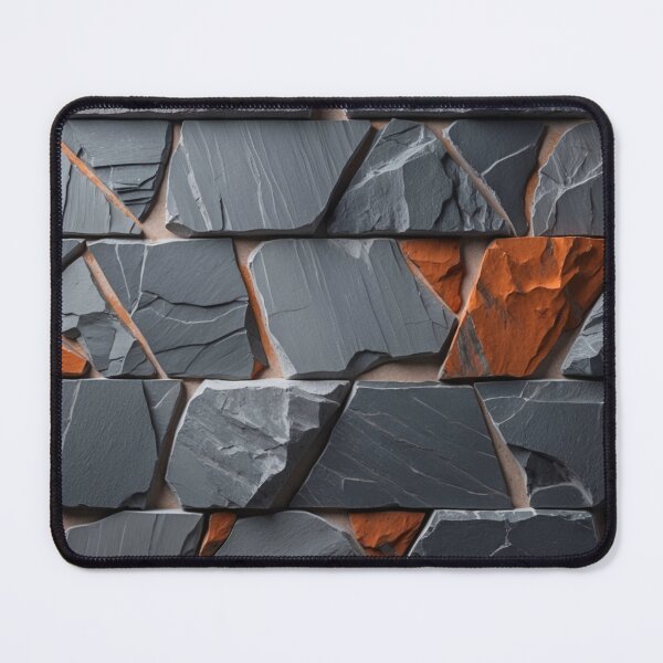 Item preview, Geometric Gray Stone Texture With Orange Stone Accents designed and sold by sneidere9dace.