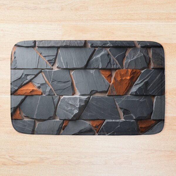 Item preview, Geometric Gray Stone Texture With Orange Stone Accents designed and sold by sneidere9dace.