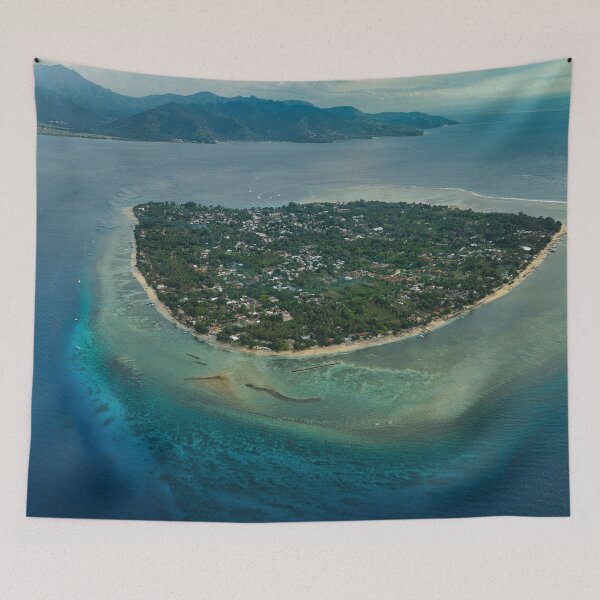 Item preview, Gili Air North View at Dusk with Lombok in Background designed and sold by mattryanphoto.