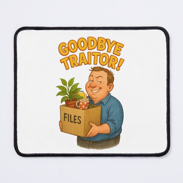 Item preview, Goodbye Traitor – Funny Office Farewell with Suspicious Smile designed and sold by Aryabek.