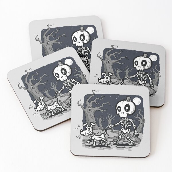 Item preview, Skeleton Walking Dog Halloween Art designed and sold by BrownHorse90s.
