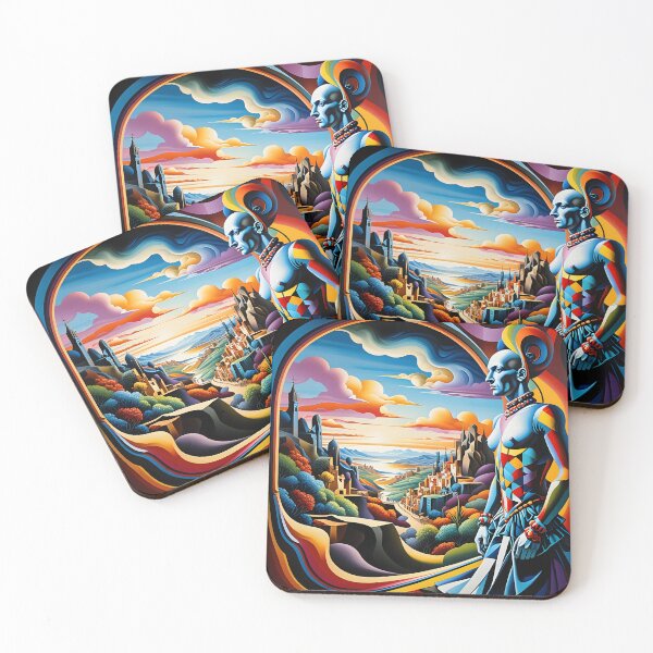 Item preview, Harlequin Horizon – Neo-Cubism Surreal Landscape Vision designed and sold by artmanikin.