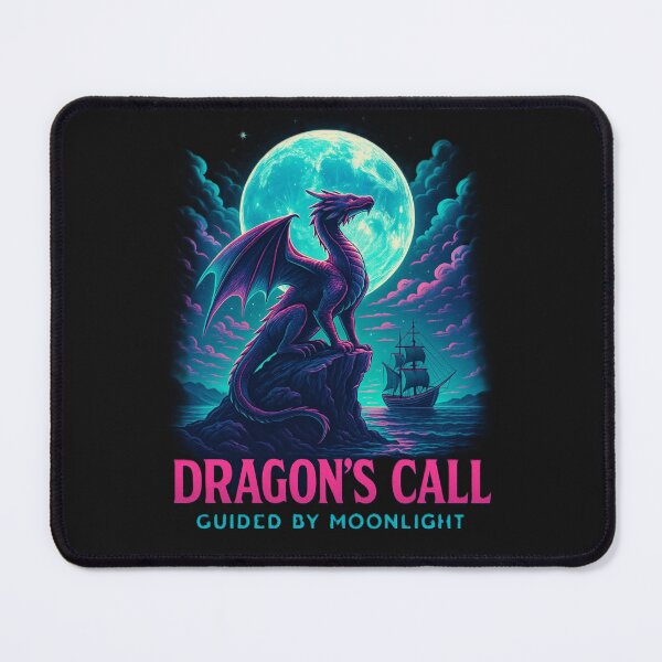 Item preview, Dragon’s Call – Neon Retro Fantasy Moonlight Shirt designed and sold by OxiSkor.